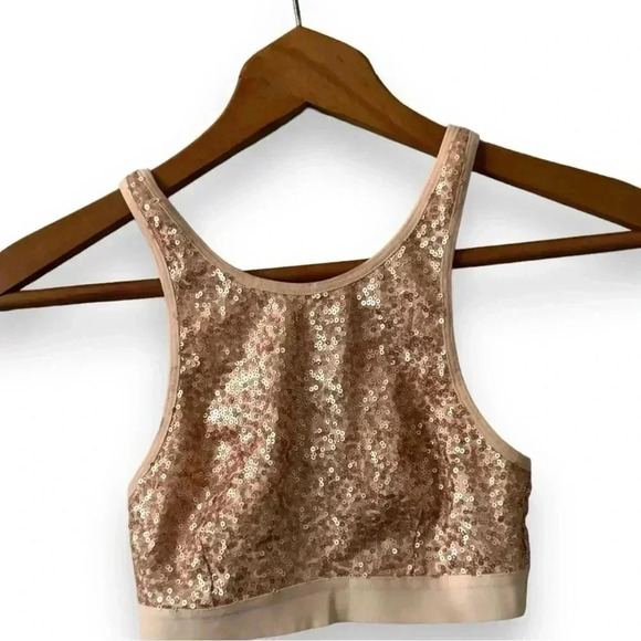 Aerie champagne gold sequins bralette xs - Picture 1 of 4